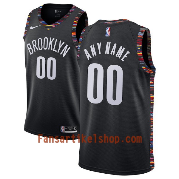 Brooklyn Nets Trikot Benutzerdefinierte 2018-19 Nike City Edition Schwarz Swingman - Herren